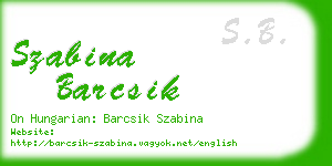 szabina barcsik business card